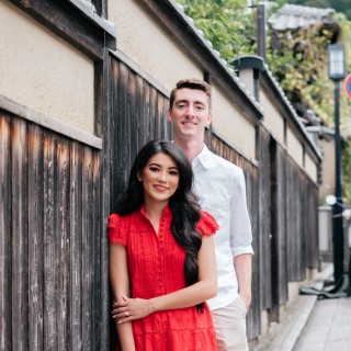 A portrait of Alexander Avery and his wife on their honeymoon in Japan.
